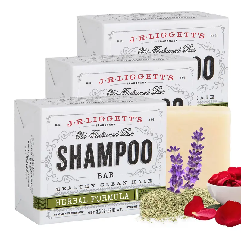 J.R.LIGGETT'S Shampooing Solide – Formule à base de plantes, sans sulfates, 3 paquets de 3,5 oz