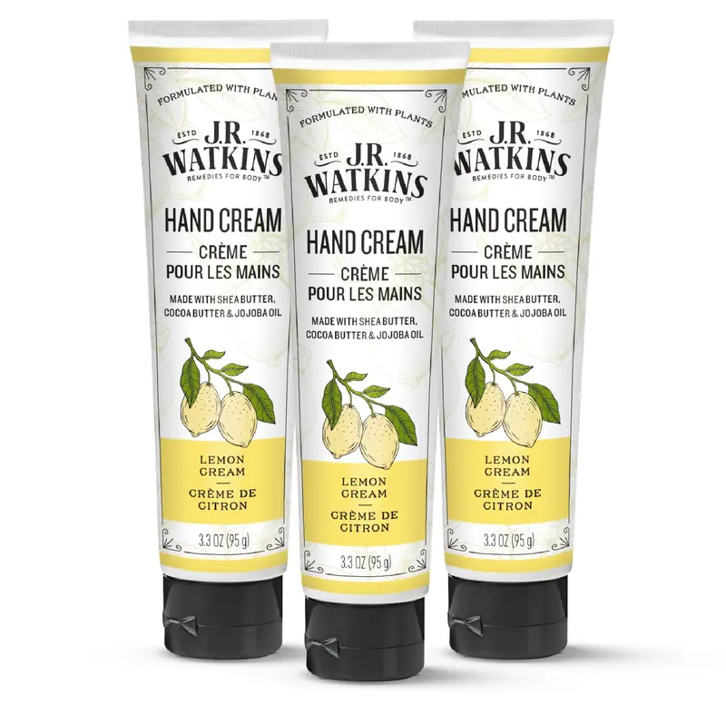 J.R. Watkins Crème Mains Hydratante au Citron – Lot de 3 tubes de 93 g