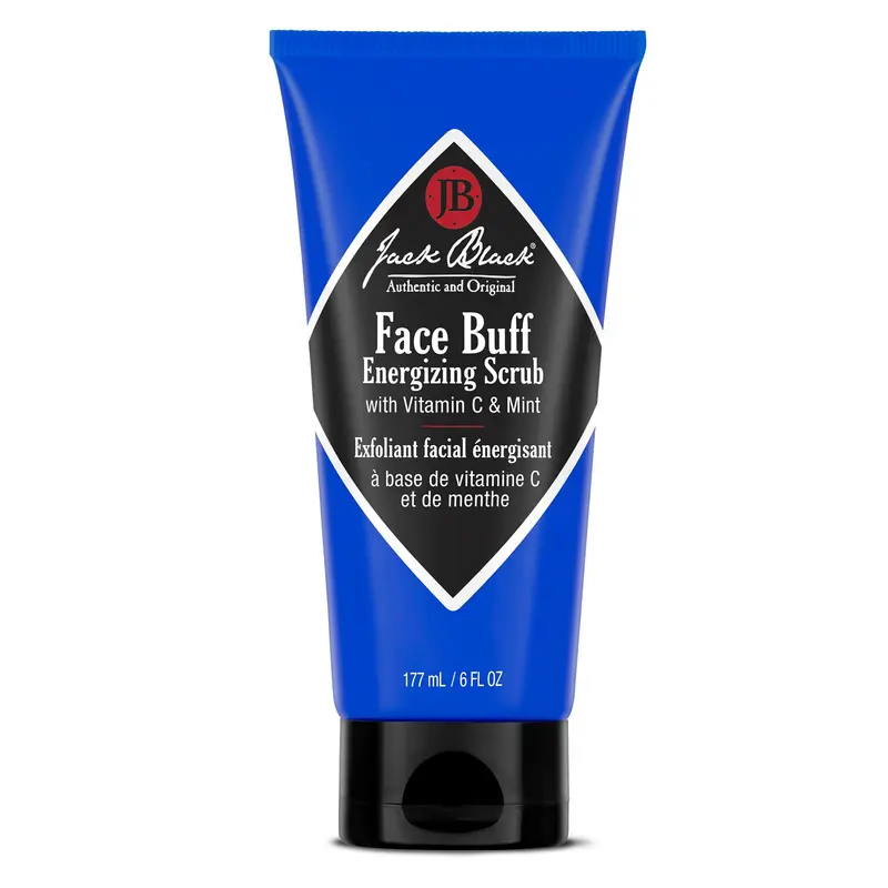 Jack Black Face Buff Energizing Scrub – Gel nettoyant pré-rasage et exfoliant pour hommes, 177 ml
