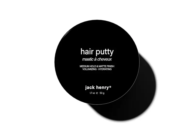 Jack Henry Hair Putty – Pâte coiffante naturelle à finition mate pour hommes – Teneur moyenne, légère et sans gras – 50 ml