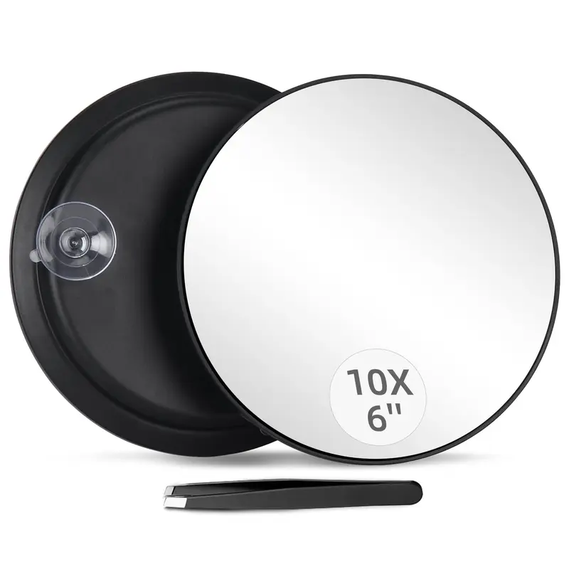 Jadazror Miroir Loupe 10x à Ventouses — Miroir Maquillage Portable 6''
