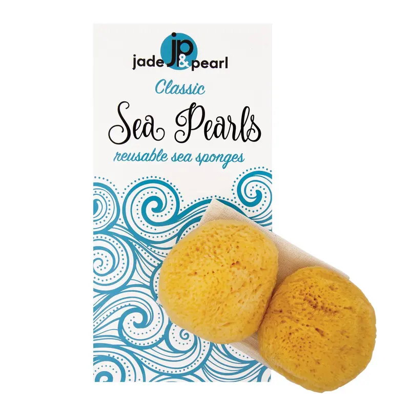 Jade & Pearl Perles de mer – Éponges marines naturelles réutilisables, moyenne, lot de 2