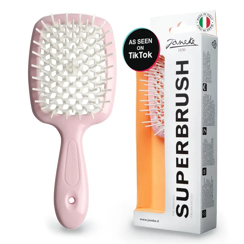Janeke Superbrush – Brosse Démêlage Anti-Statique et Ventilée pour Tous Types de Cheveux