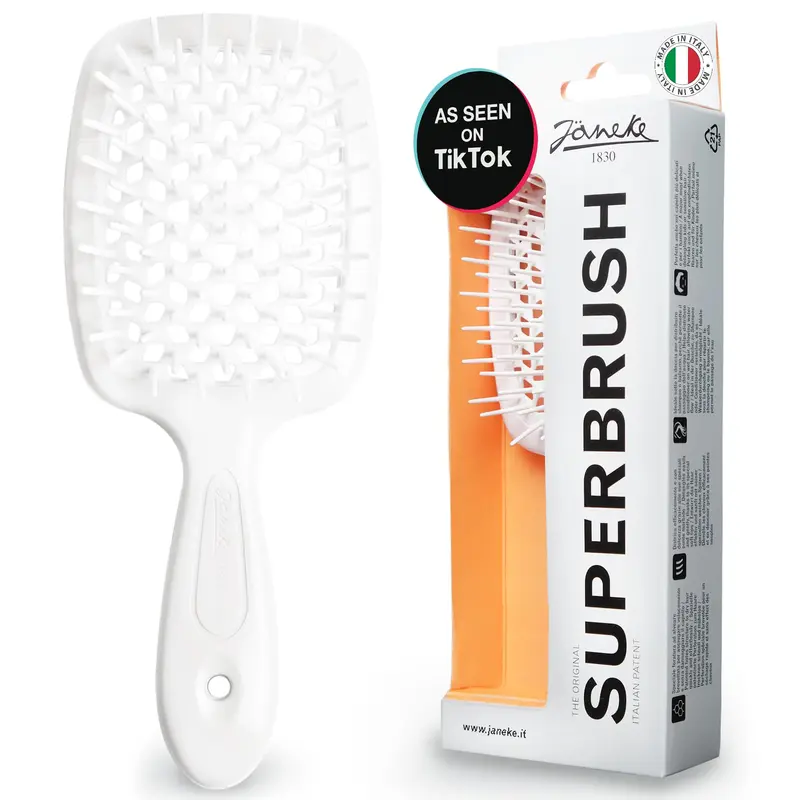 Janeke Superbrush – Brosse Démêlante Anti-Statique Ventilée pour Tous Types de Cheveux