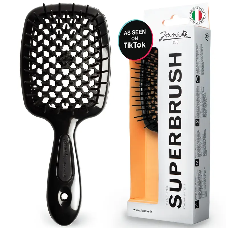 Janeke Superbrush – Brosse Démêlante Ventilée Anti-Statique pour Tous Types de Cheveux