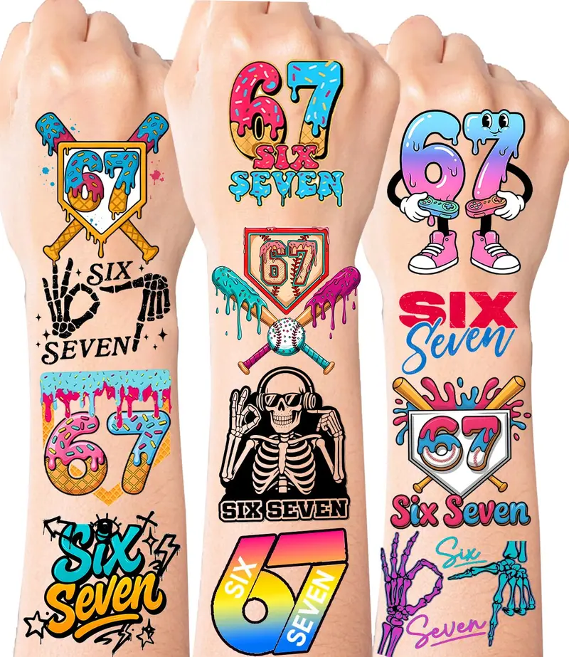 Jaskgom – 96 tatouages éphémères Six Seven