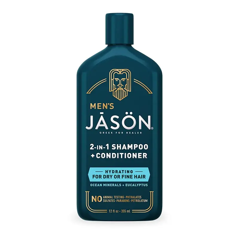 JASON Homme Hydratant 2-en-1 Shampooing et Après-Shampooing, 12 oz – Soins Capillaires Naturels Masculins