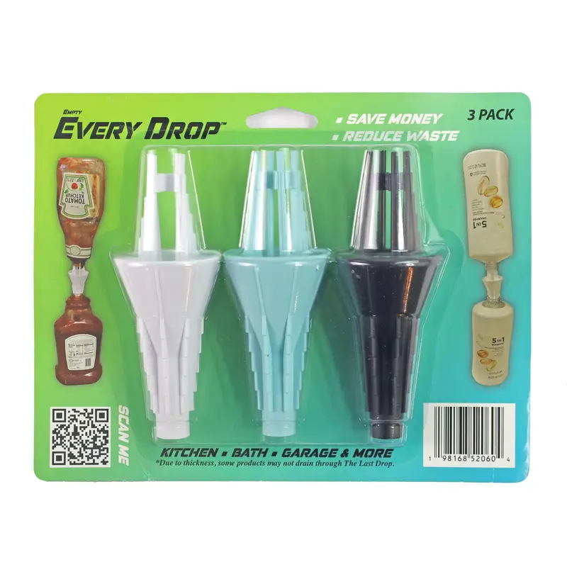 JCK Innovations Every Drop – Kit universel de vidage de bouteilles en 3 pièces, sans fuite