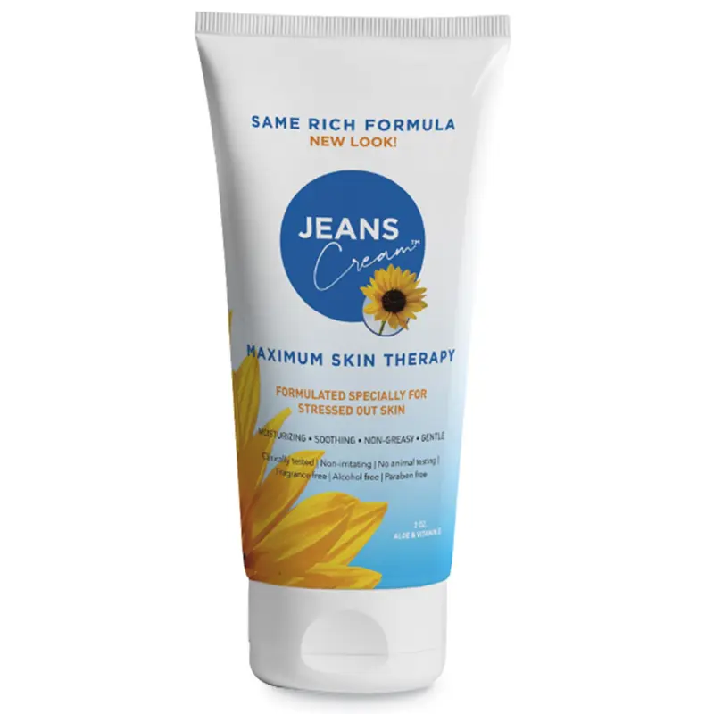 Jeans Maximum Skin Therapy Crème avec Aloe et Vitamine E – Hydratation douce pour peaux sèches et sensibles (2 oz)