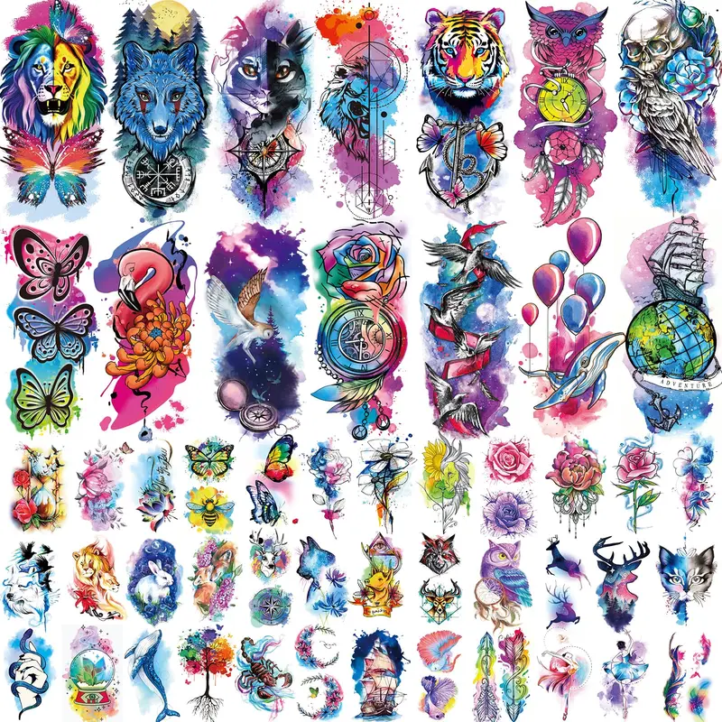 JEEFONNA – 86 feuilles de tatouages temporaires