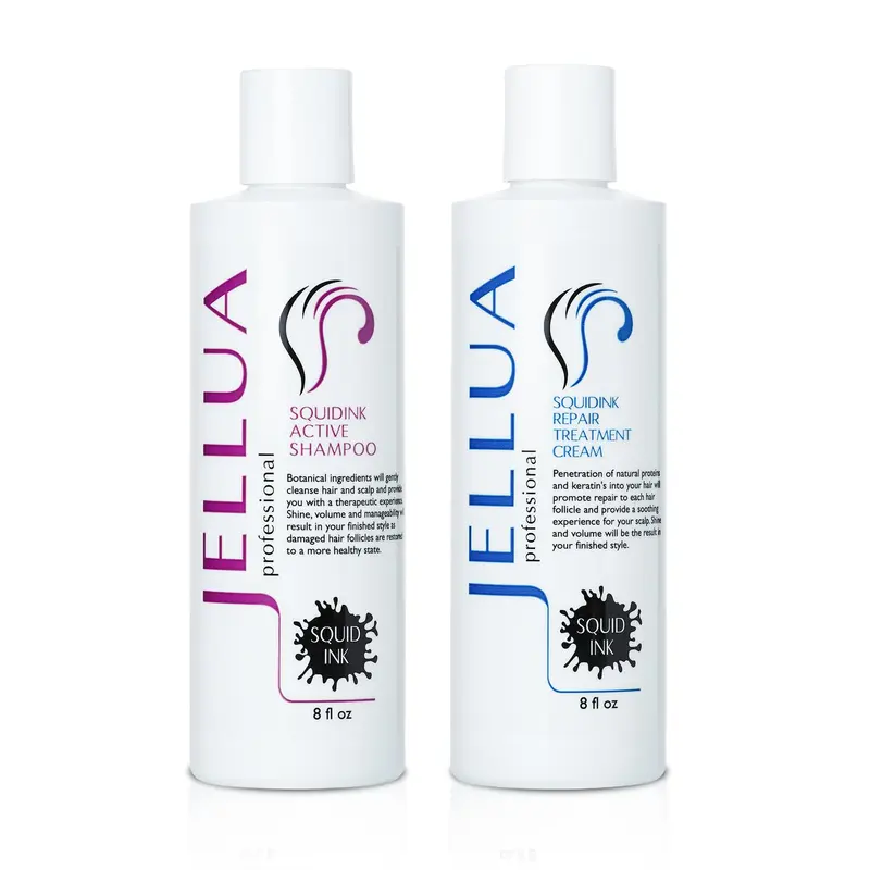 Jellua Squidink Shampoing Actif et Crème Réparatrice — Duo Soin Cheveux 8 oz