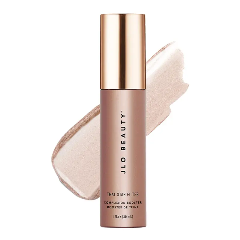 JLO BEAUTY Complexion Booster Highlighter & Bronzer – Pink Champagne, Teint lumineux et glow pour visage et corps (1 fl oz)