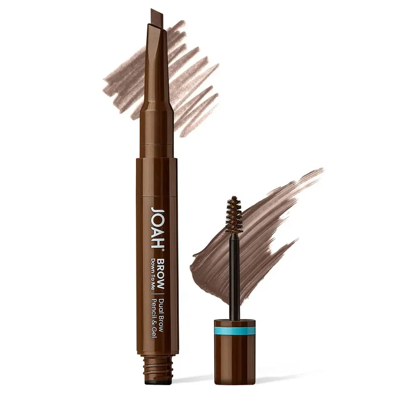 JOAH Crayon Sourcils et Gel 2-en-1, Pointe Triangulaire, Brunette, Formule Vegan et Résistante à l’eau