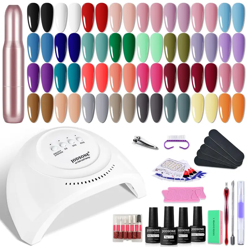 JODSONE — Ensemble Vernis Gel 36 Pièces avec Lampe UV, Foreuse et Kit Manucure Tout-en-Un