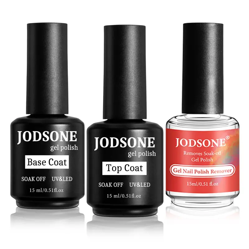 JODSONE Gel Nail Remover – Kit Démaquillant Gel avec Base et Top Coat pour Débutants
