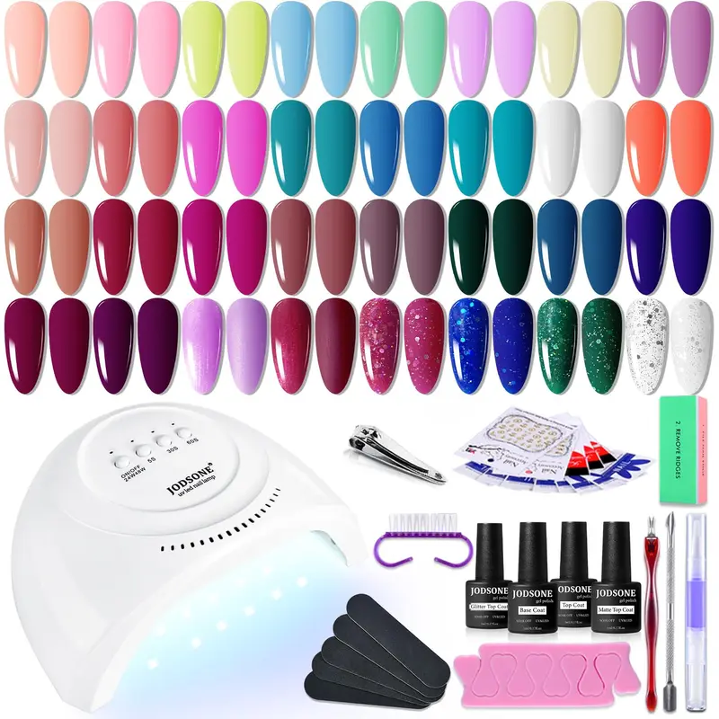 JODSONE Kit Gel Nail Starter – 32 Teintes, Lampe UV/LED et Outils Manucure