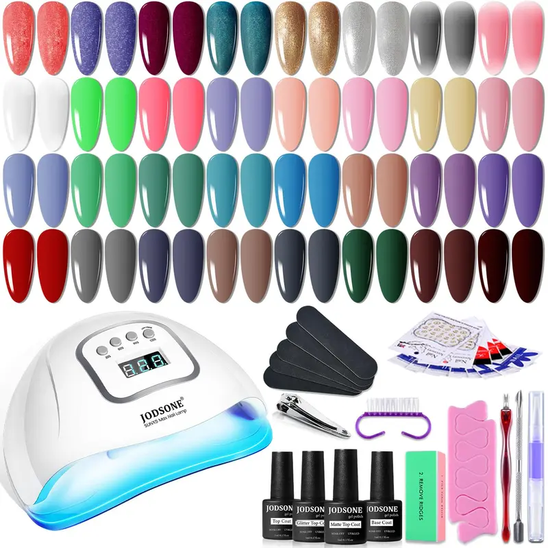 JODSONE – Kit Vernis Gel 32 Teintes avec Lampe UV/LED pour Manucure à Domicile