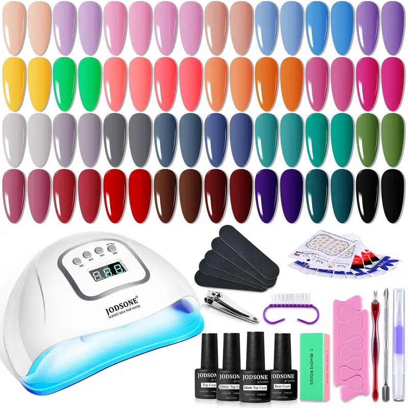 JODSONE Kit Vernis Gel avec Lampe UV/LED – 32 Teintes et Accessoires pour Manucure à Domicile