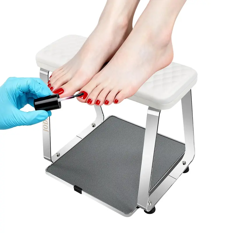JODSONE Repose-pieds Pédicure avec Coussin Doux – Siège Pédicure Inoxydable Démontable pour Maison et Salon