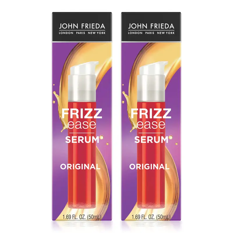 John Frieda Frizz Ease Sérum Original – Anti-Frizz, Protection Chaleur et Humidité, Brillance Hydratante | Lot de 2, 1,69 oz