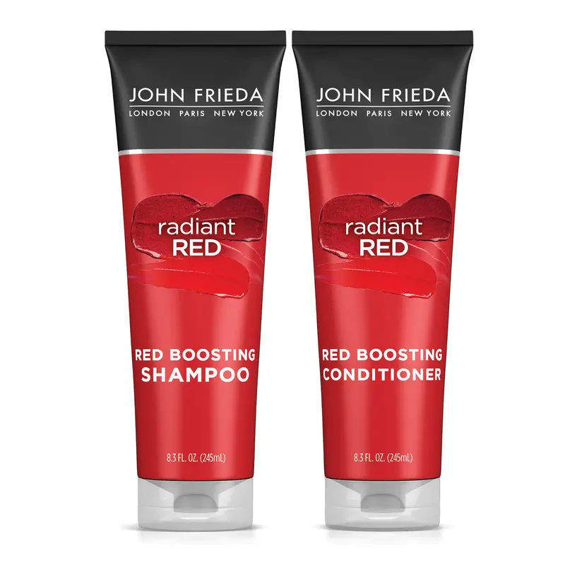 John Frieda Radiant Red Shampoing & Après-Shampoing – Reflets Rouges Intenses, Grenade & Vitamine E