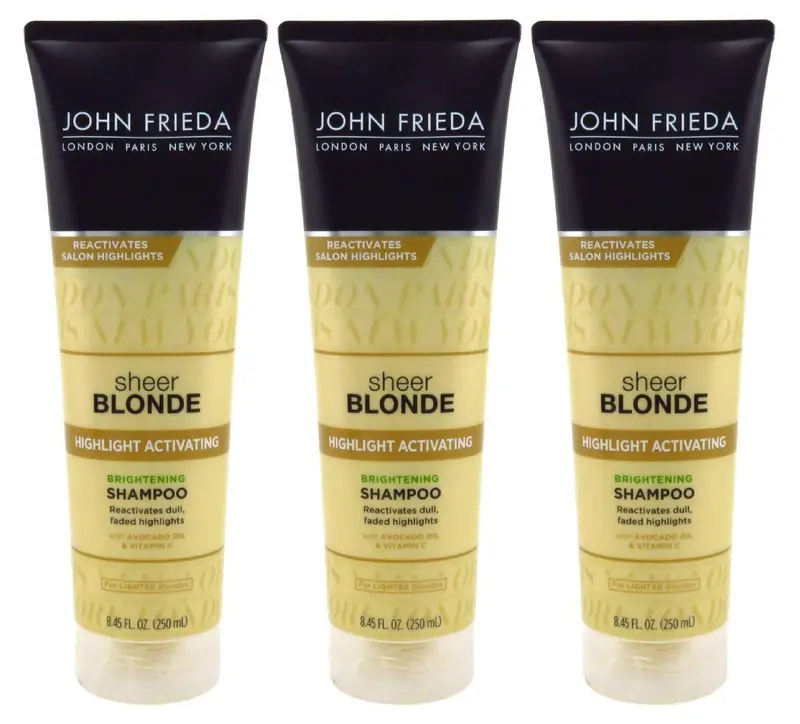 John Frieda – Shampooing Activateur de Reflets Blond pour blondes claires – Lot de 3, 8,45 oz