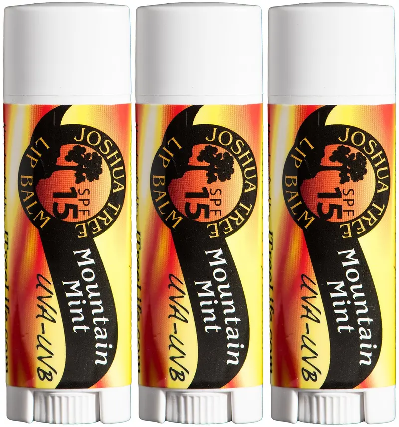 JOSHUA TREE Baume à lèvres Mountain Mint SPF 15 – Pack de 3 | 100% Bio