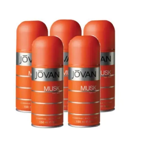 Jovan Musc – Déodorant Spray 5 oz (Lot de 5) par Jovan – Parfum Unisexe