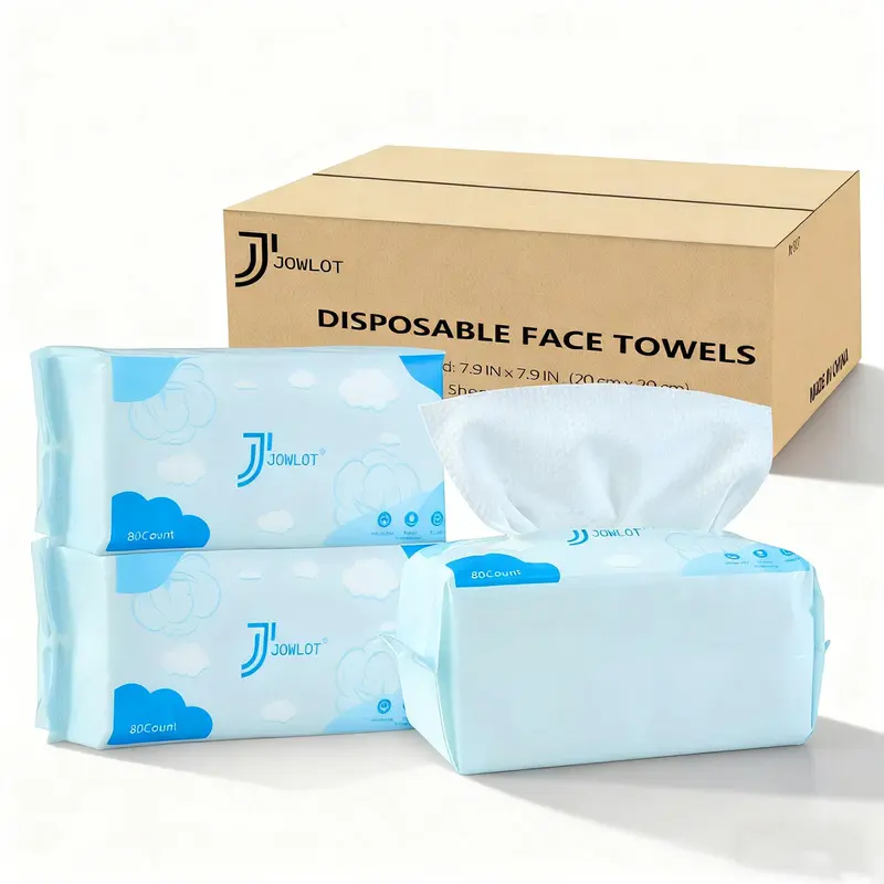 JOWLOT Serviettes Visage Jetables – 240 Pièces Ultra Douces en Coton