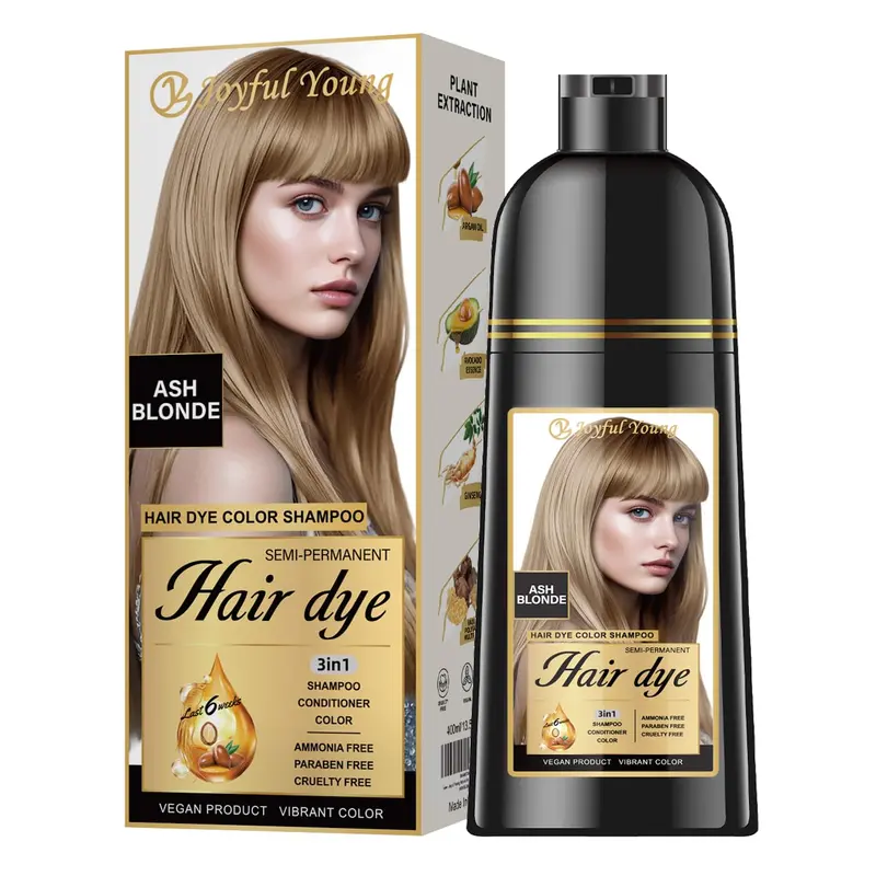Joyful Young Shampoing Colorant 3-en-1 – Blond Cendré Semi-Permanent, Vegan, Sans Ammoniac