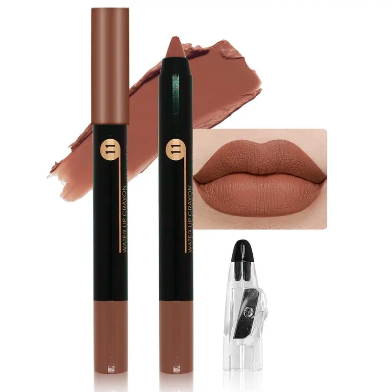 JUAAZIN Crayon Lèvres Nude Brun Matte – Liner Résistant à l'Eau et Longue Tenue 12H