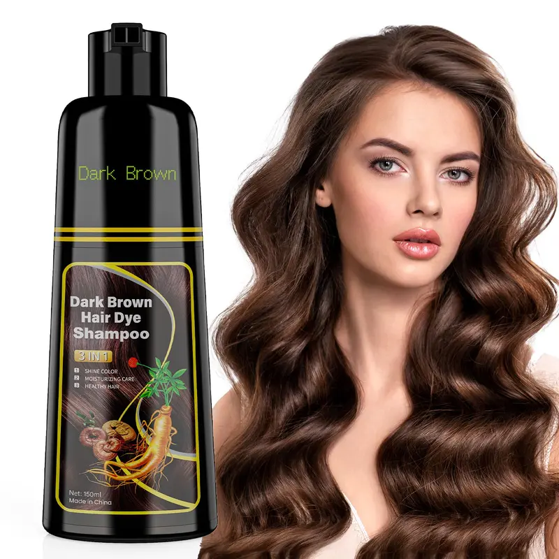 JUANCHI Shampoing colorant brun foncé 3 en 1 – 150 ml