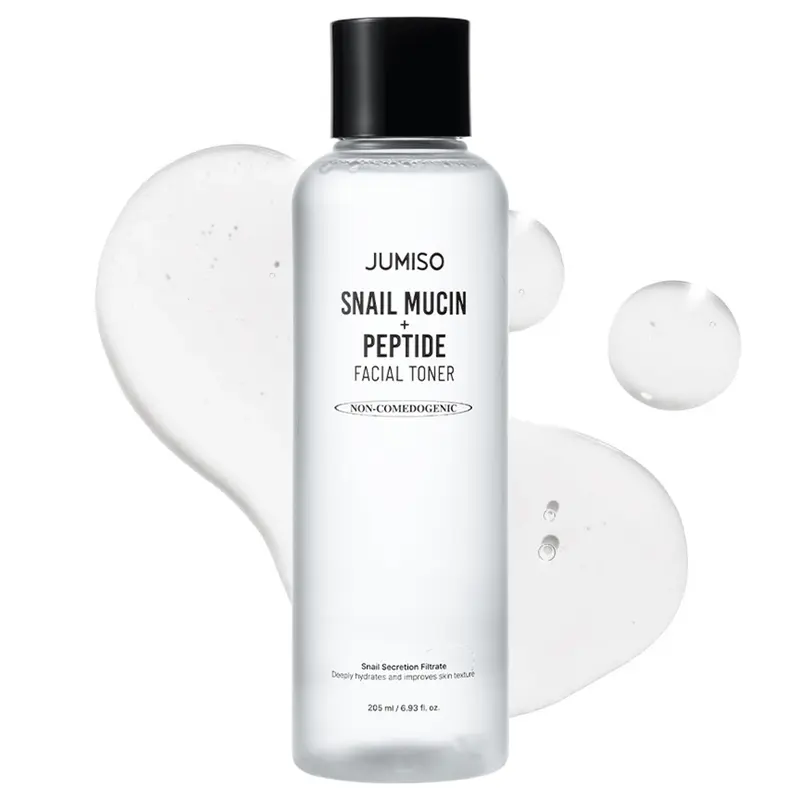 JUMISO Tonique mucin d’escargot et peptides – 95 % mucine, 12 peptides, teint lumineux, contrôle du sébum, sans parfum, 205 ml