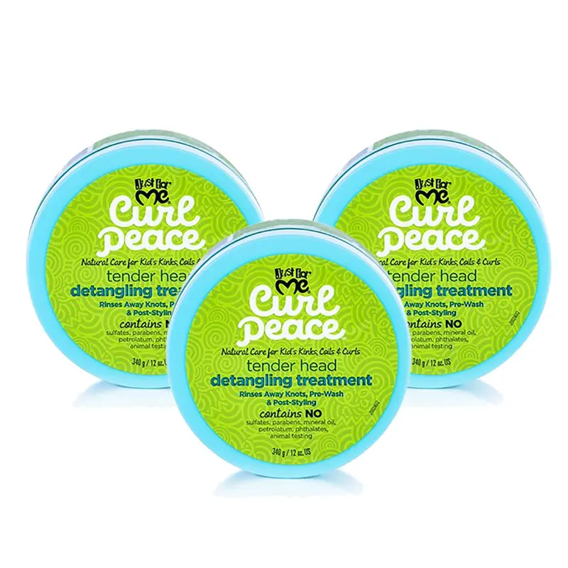 Just For Me Curl Peace Démêlant Tête Sensible – Pack de 3, Sans Parabènes/Sulfates, 355 ml