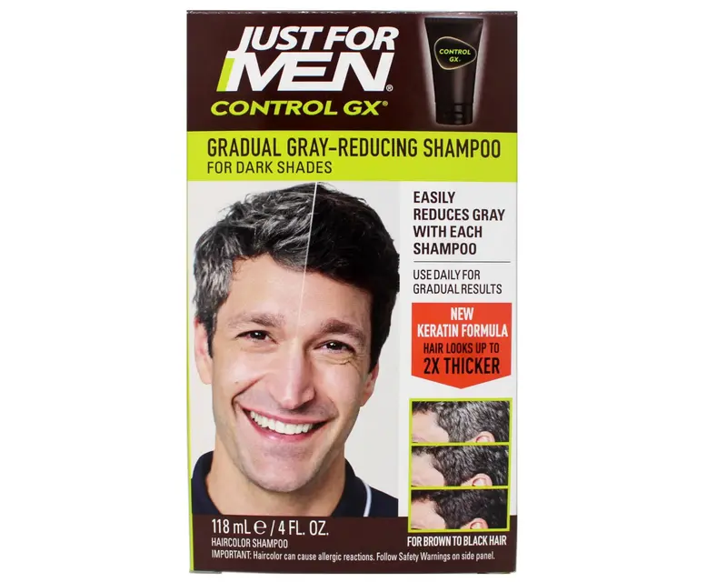 Just for Men Control GX Shampoing Gris – Teinte naturelle progressive (118 ml)