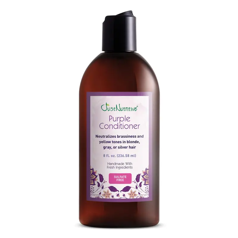 Just Nutritive Conditionneur Violet – Cheveux blond/gris/blanc et argentés, neutralise le brassage, hydrate et brille