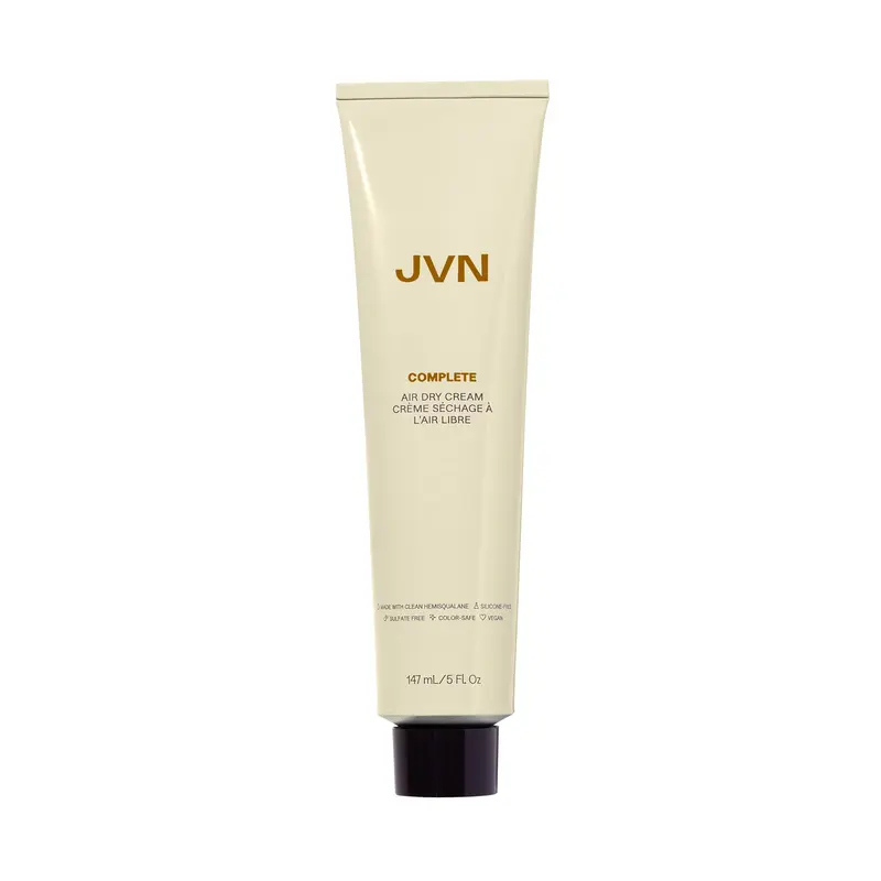 JVN Crème complète sans chaleur pour séchage à l'air – Texture naturelle et brillance, sans silicone, 5 onces liquides