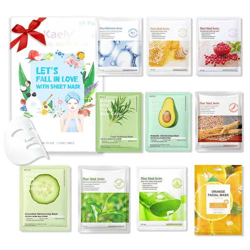 Kaely – Coffret 10 Masques Visage Variétés pour Enfants et Ados | Hydratation et Soin Peau