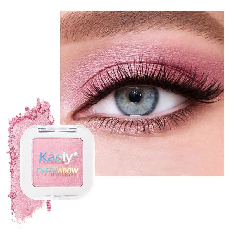 Kaely Fard à paupières pressé Rose scintillant – Ombre mono, Résistant à l'eau