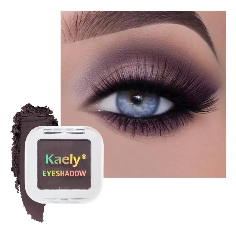 Kaely Prune fumé – Ombre à paupières unique, poudre mate longue tenue et résistant à l’eau