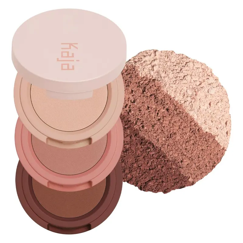 Kaja Beauty Bento Trio Ombres Rebondissantes – Tones Bruns Sable Velvet Dream, Format Voyage