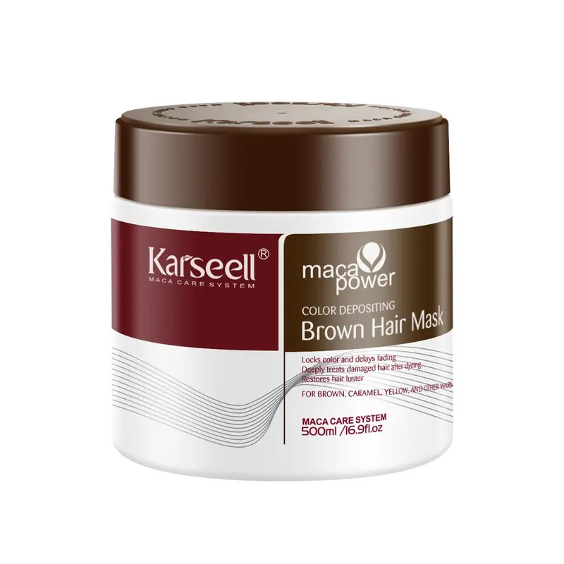 Karseell Conditionneur Déposant Colorant Brun – Masque Cheveux Colorés et Décolorés, 500 ml