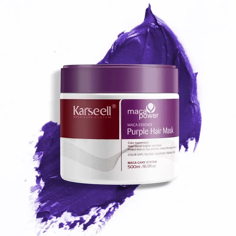 Karseell Masque Cheveux Violet pour Blond Décoloré – Neutralise les Tons Jaunes et Brass, 500 ml