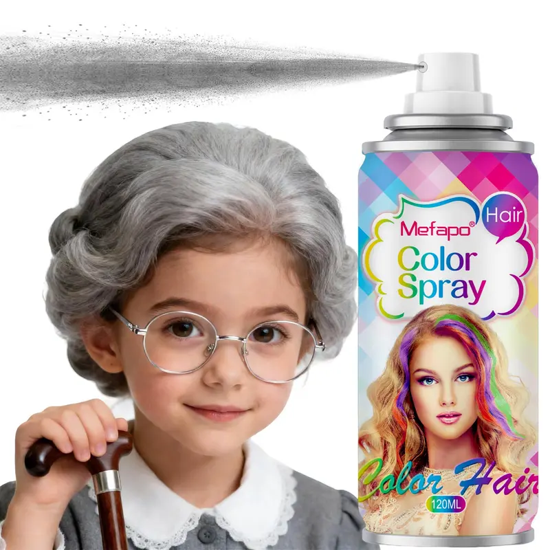 KENINA Spray Gris Temporaire pour Enfants – 100 Jours d’École, Coloration Argentée Lavable 120 ml