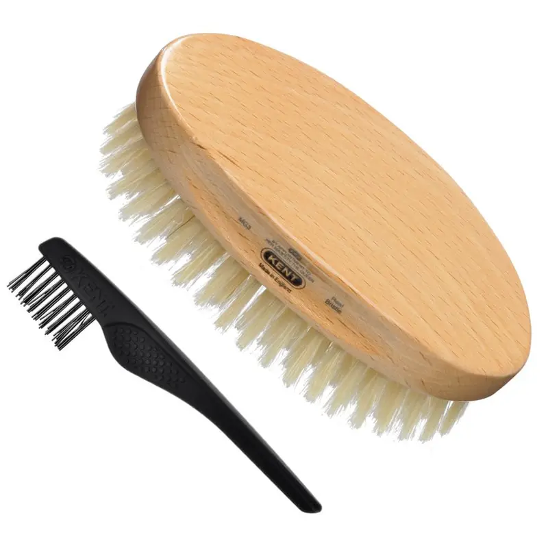 Kent MG3 - Brosse cheveux et barbe en poils de sanglier blanc 100% naturel