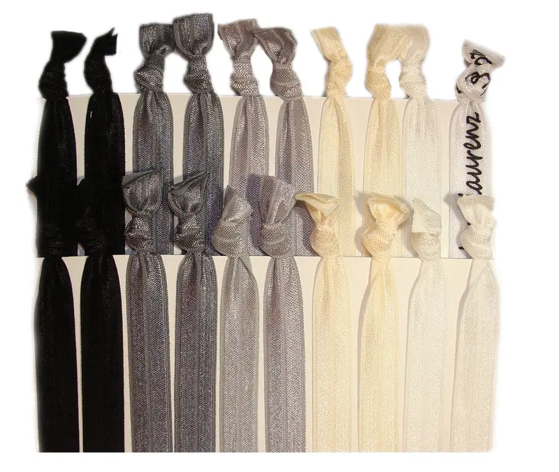 Kenz Laurenz Élastiques pour Queue de Cheval – Lot de 20, Ombre Noire – Sans Pli, Doux et Sans Tiraillement