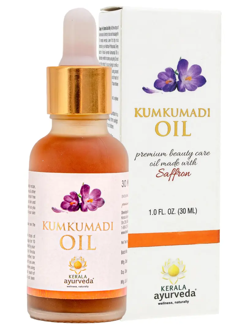 Kerala Ayurveda Kumkumadi Sérum Visage – Tous Types de Peau, 1 Fl Oz | Éclat au Safran et Lotus