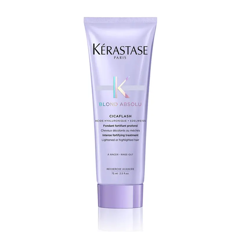 KÉRASTASE Blond Absolu Cicaflash – Après-Shampooing Léger pour Cheveux Blonds Décolorés et Abimés, Acide Hyaluronique, Protection contre la Cassure, 2,5 oz (Format Voyage)