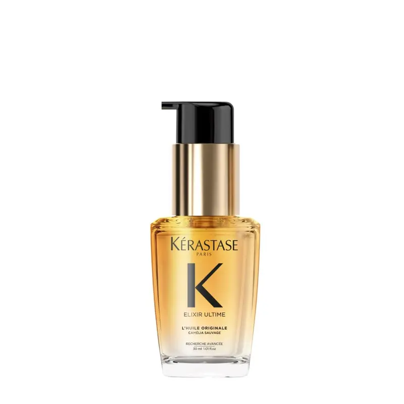 Kerastase Elixir Ultime Huile Capillaire Réutilisable – Hydrate, Lisse et Brille | Format Voyage 30 ml