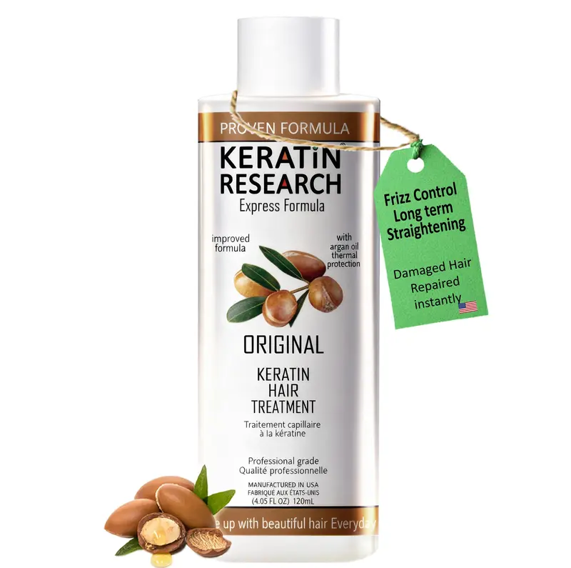 KERATIN RESEARCH - Keratine brésilienne pour lissage professionnel, cheveux lisses et naturels (4 onces)